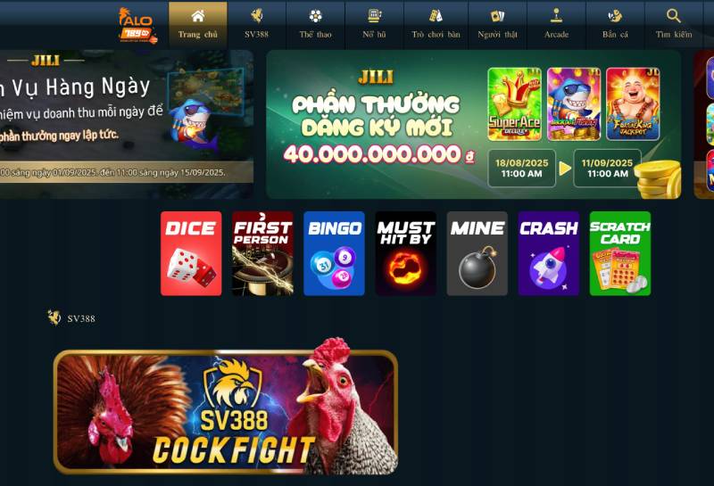 Bước 1: Truy cập vào trang web chính thức của Alo789