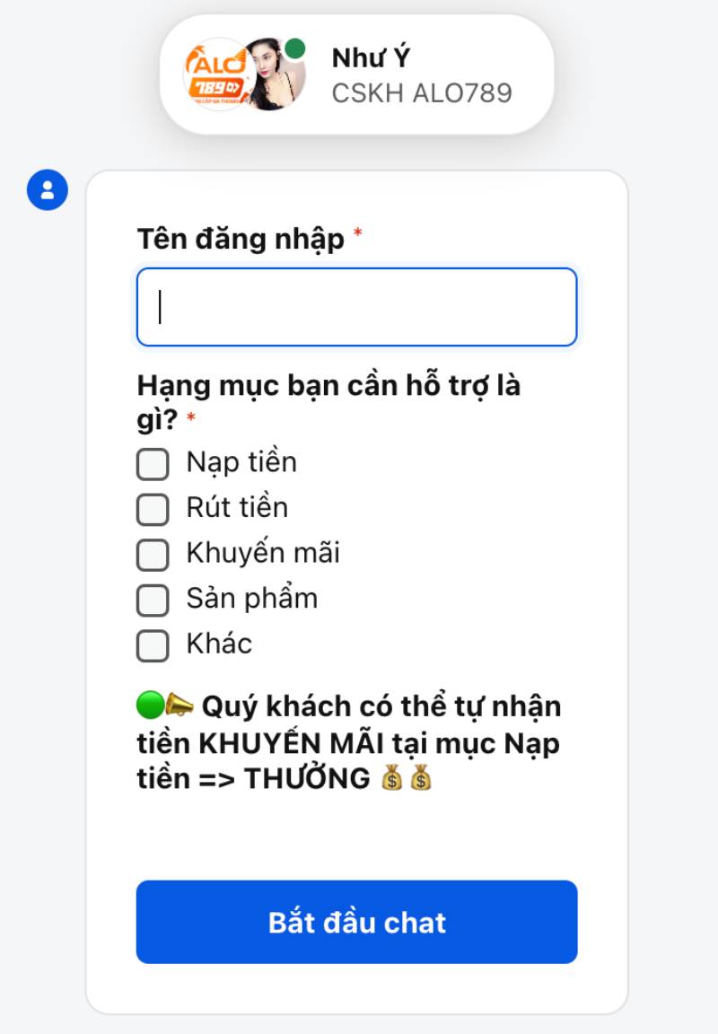 Liên hệ qua dịch vụ chat trực tuyến