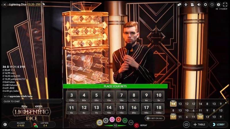 Luật chơi Lightning Dice live cơ bản