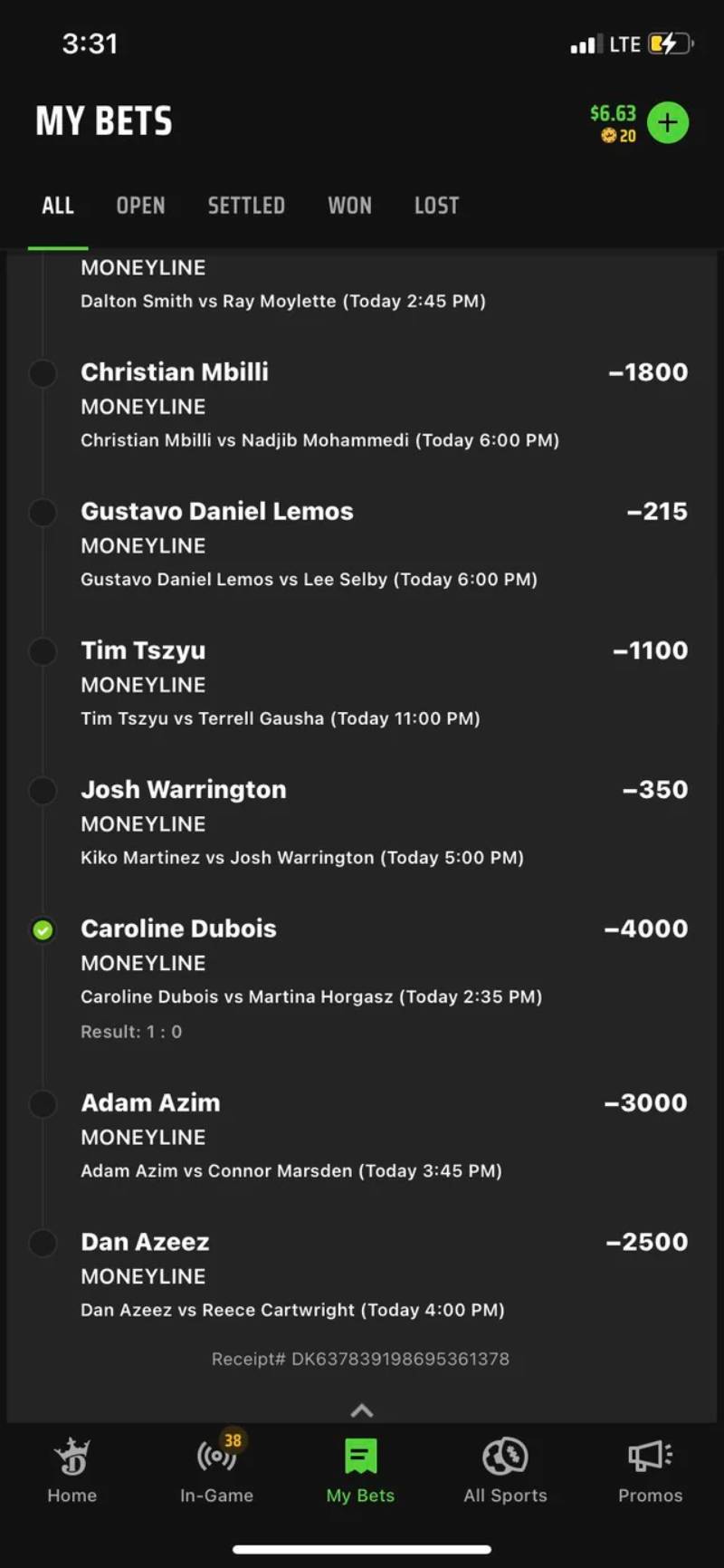 Theo dõi thay đổi kèo và dòng tiền